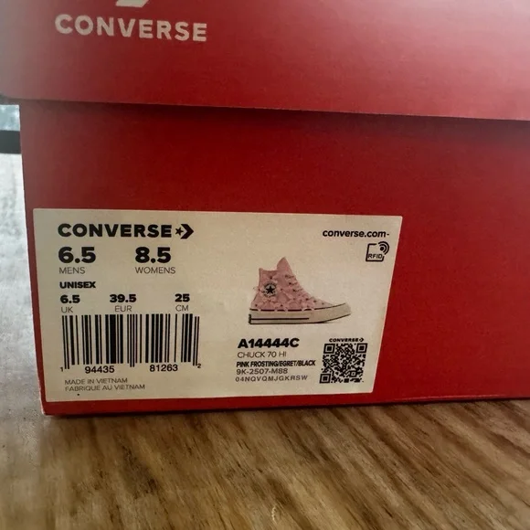 Converse Pink Bow High-Top Sneakers - Picture 8 of 9